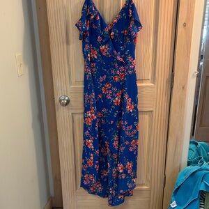 Vibrant Floral High Low Dress